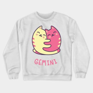 Funny Gemini Cat Horoscope Tshirt - Astrology and Zodiac Gift Ideas! Crewneck Sweatshirt